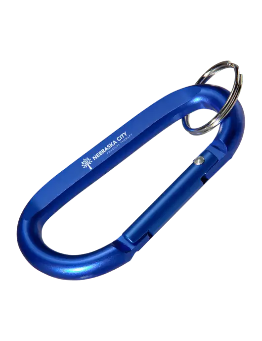 Blue Carabiner & Key Ring w/Nebraska City Logo
