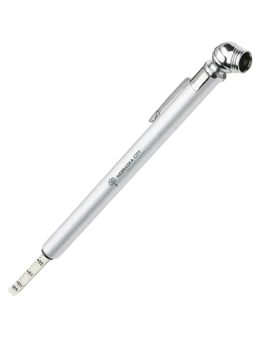 Quick View Silver Tire Gauge w/Nebraska City Logo