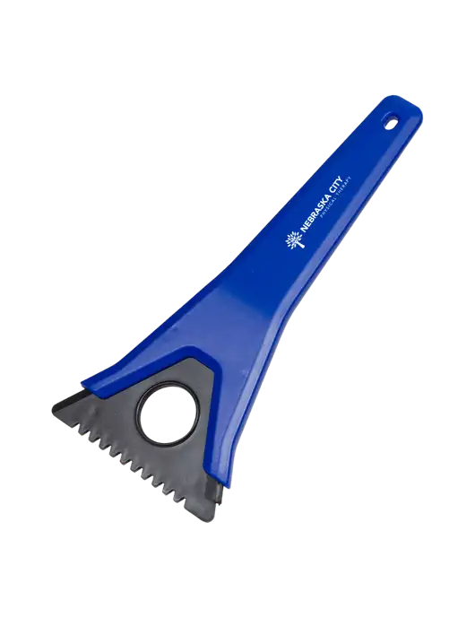 TriBlade Blue Windshield Scraper w/Nebraska City Logo