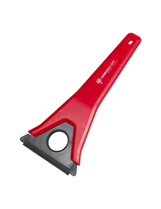 TriBlade Red Windshield Scraper w/Nebraska City Logo