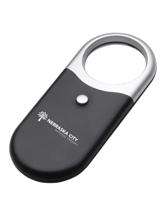 Compact Black Magnifier Light w/Nebraska City Logo