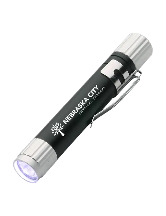 Black Aluminum LED Penlight w/Nebraska City Logo
