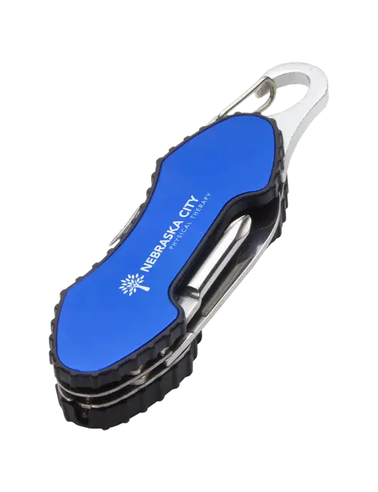 Blue 6 in 1 Tool with Carabiner w/Nebraska City Logo