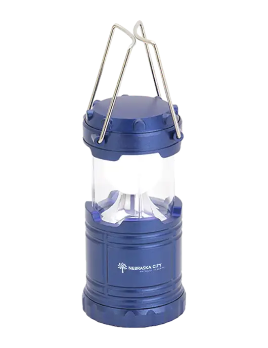 Blue Mini Retro Lantern w/Nebraska City Logo