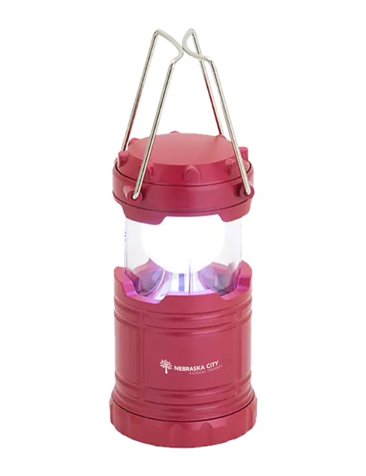 Red Mini Retro Lantern w/Nebraska City Logo