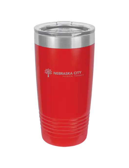 Polar Camel 20 oz Powder Coated Red Vacuum Insulated Tumbler w/Nebraska City Logo