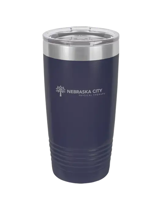 Polar Camel 20 oz Powder Coated Navy Vacuum Insulated Tumbler w/Nebraska City Logo