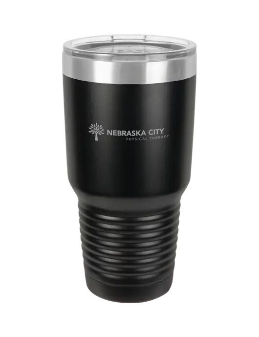 Polar Camel 30 oz Powder Coated Black Vacuum Insulated Tumbler w/Nebraska City Logo
