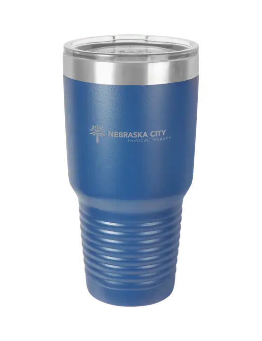 Polar Camel 30 oz Powder Coated Royal Vacuum Insulated Tumbler w/Nebraska City Logo