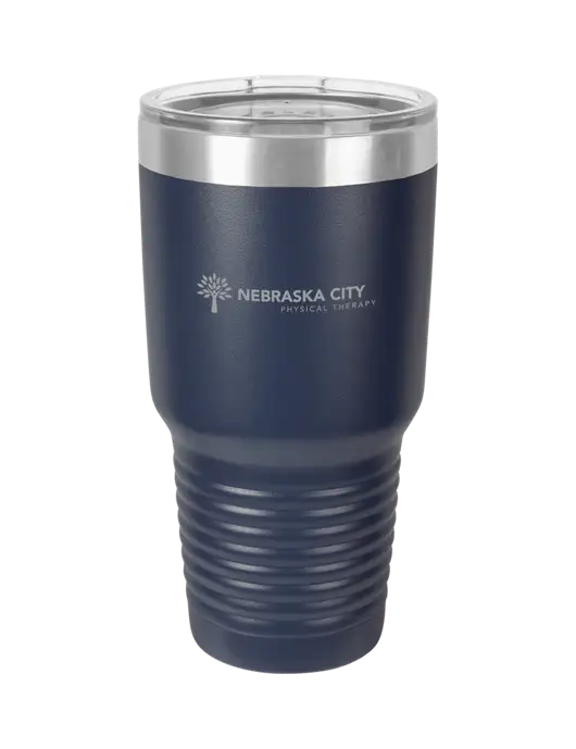 Polar Camel 30 oz Powder Coated Navy Vacuum Insulated Tumbler w/Nebraska City Logo