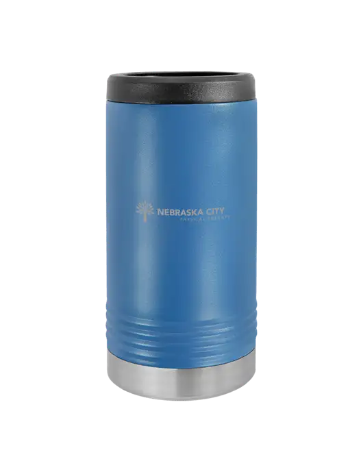 Polar Camel Powder Coated Royal Blue Vacuum Insulated Slim Beverage Holder w/Nebraska City Logo