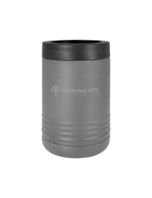 Polar Camel 12 oz Powder Coated Grey Vacuum Insulated Beverage Holder w/Nebraska City Logo
