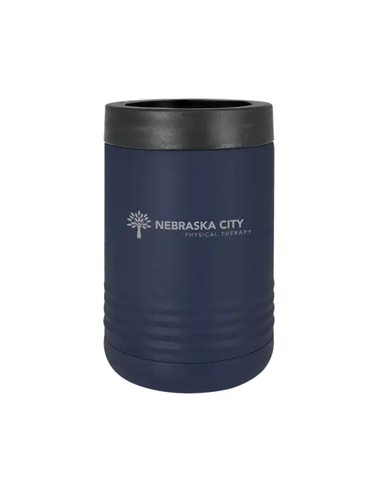 Polar Camel 12 oz Powder Coated Navy Vacuum Insulated Beverage Holder w/Nebraska City Logo