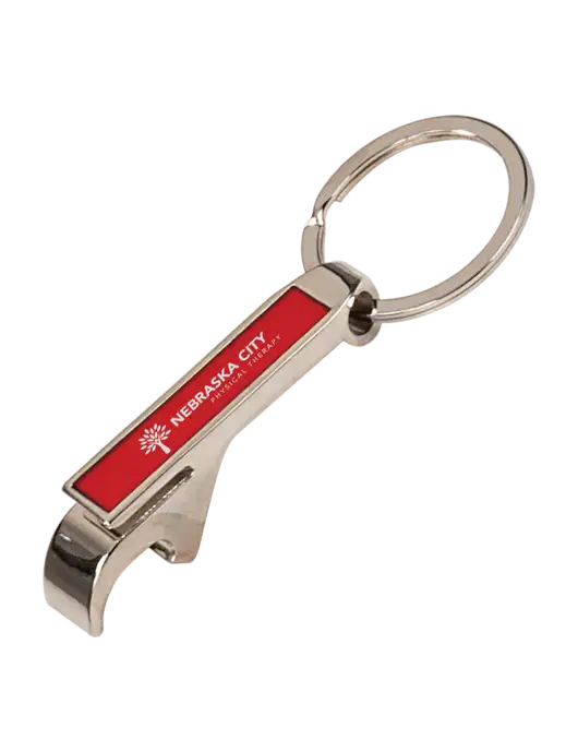 Red Bottle Opener Keychain w/Nebraska City Logo