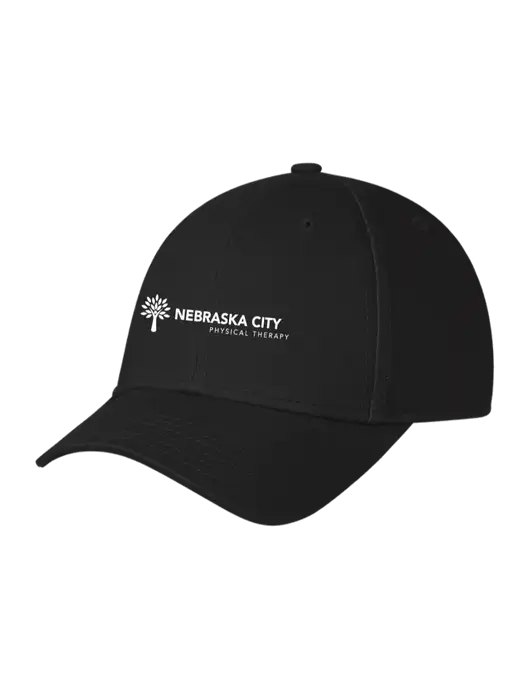 Black Structured Cap Hook & Loop w/Nebraska City Logo