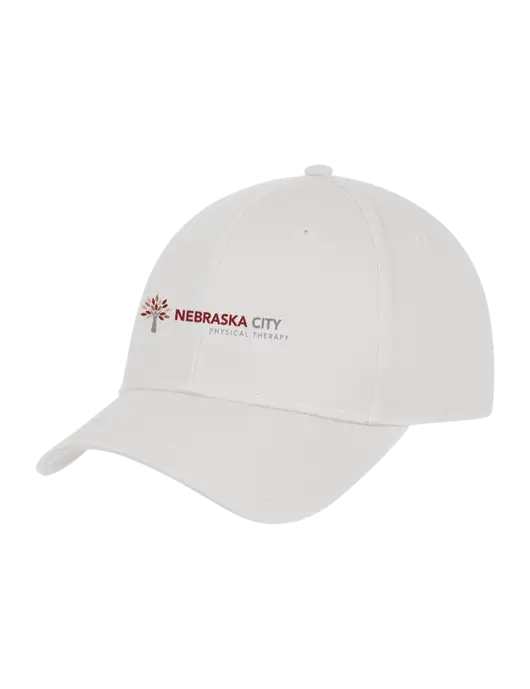 White Structured Cap Hook & Loop w/Nebraska City Logo