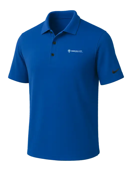 NIKE Dark Royal Dri-Fit Micro Pique Polo w/Nebraska City Logo