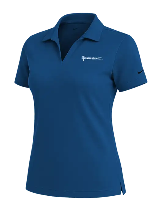 NIKE Dark Royal Womens Dri-Fit Micro Pique Polo w/Nebraska City Logo