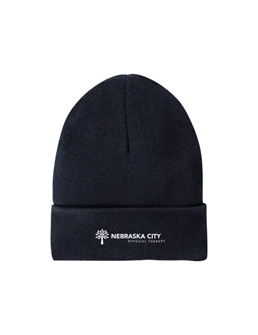 Recycled True Navy Beanie w/Nebraska City Logo