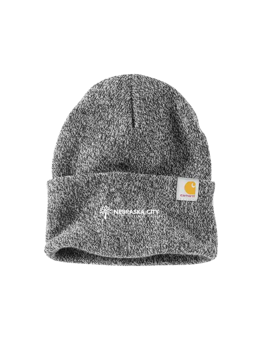 Carhartt Medium Grey Heather Watch Cap 2.0 w/Nebraska City Logo