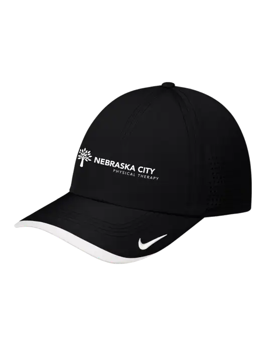 Nike Black/White Dri-FIT Perforated Performance Cap w/Nebraska City Logo