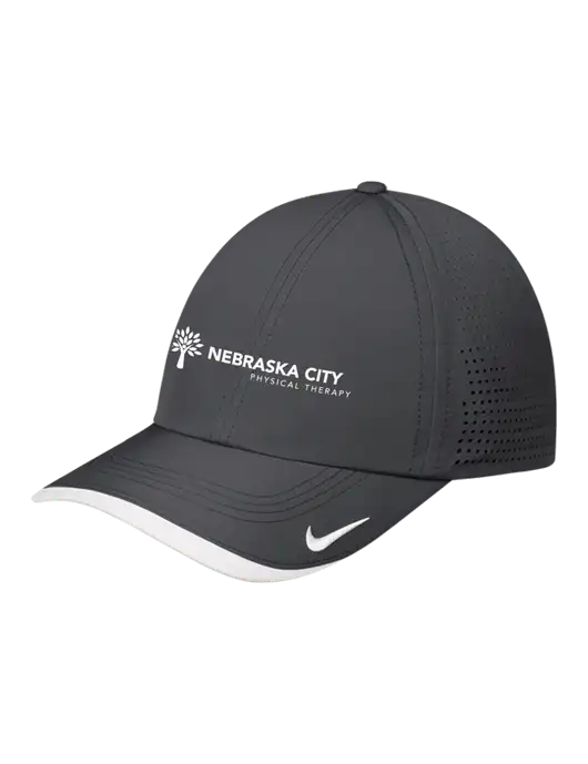 Nike Dark Grey/White Dri-FIT Perforated Performance Cap w/Nebraska City Logo