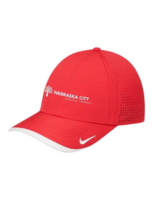 Nike Red/White Dri-FIT Perforated Performance Cap w/Nebraska City Logo