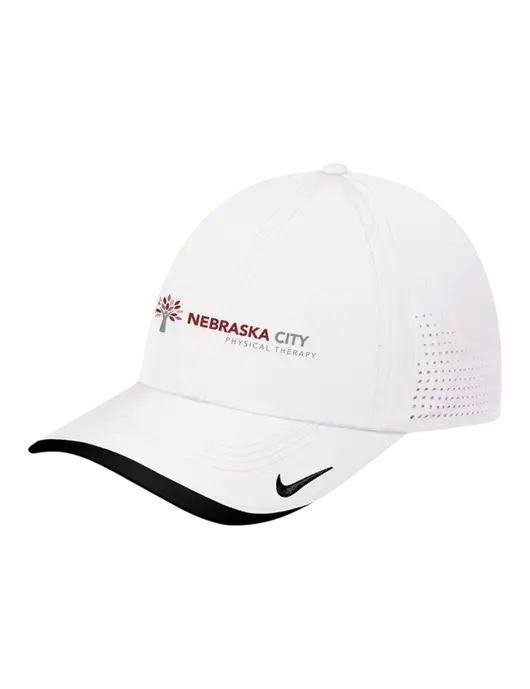 Nike White/Black Dri-FIT Perforated Performance Cap w/Nebraska City Logo