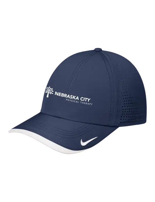 Nike Navy/White Dri-FIT Perforated Performance Cap w/Nebraska City Logo