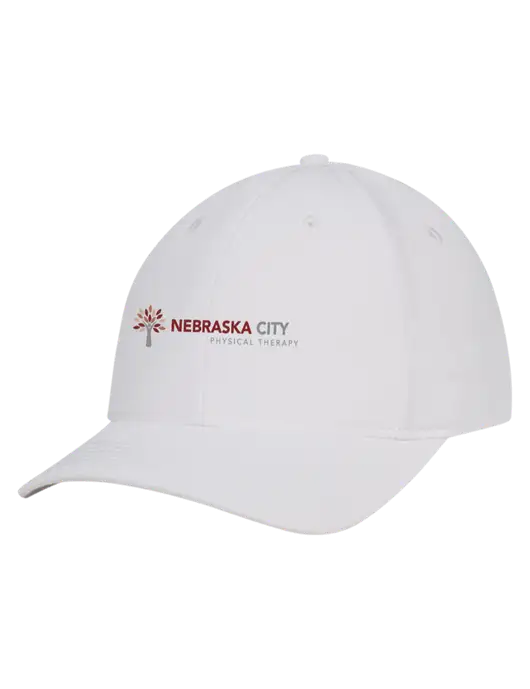 White Nylon Twill Performance Cap w/Nebraska City Logo