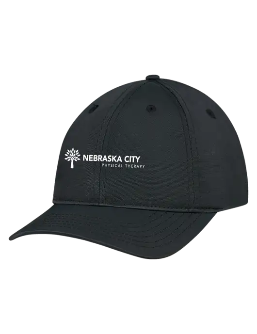 Black Nylon Twill Performance Cap w/Nebraska City Logo
