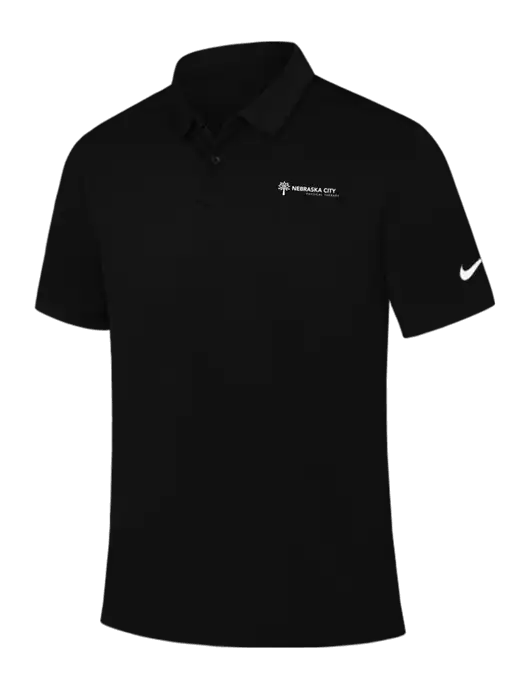 Nike Black Dry Essential Solid Polo w/Nebraska City Logo