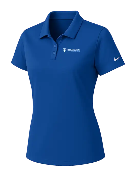 Nike Womens Dark Royal Dry Essential Solid Polo w/Nebraska City Logo