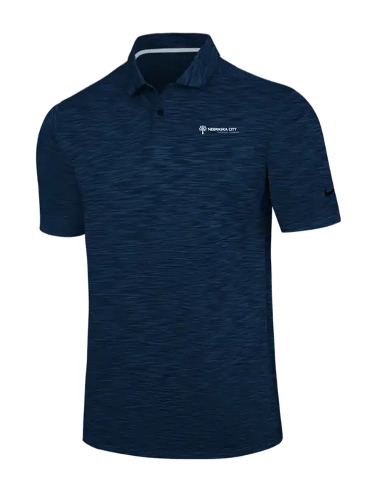 Nike Navy Dri-FIT Vapor Space Dyed Polo w/Nebraska City Logo