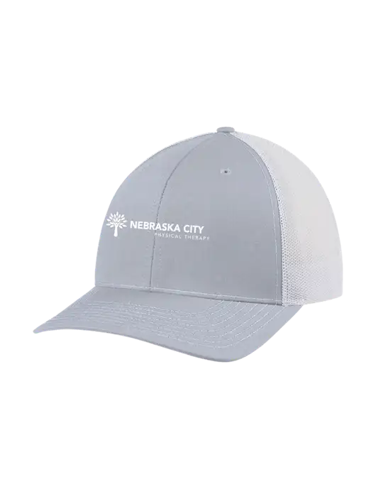 Richardson Adjustable Snapback Original 112 Trucker Cap Light Heather Grey w/White Mesh w/Nebraska City Logo