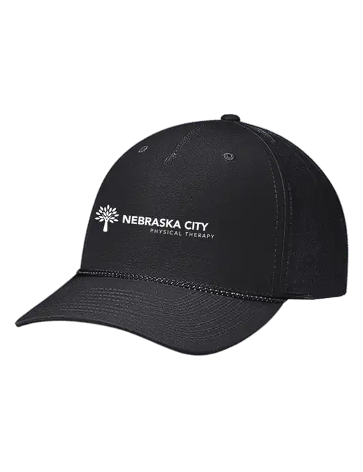 Richardson Laser Perf Performance Black/Black-Grey Rope Cap w/Nebraska City Logo