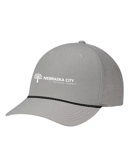 Richardson Laser Perf Performance Light Grey/Black-Grey Rope Cap w/Nebraska City Logo