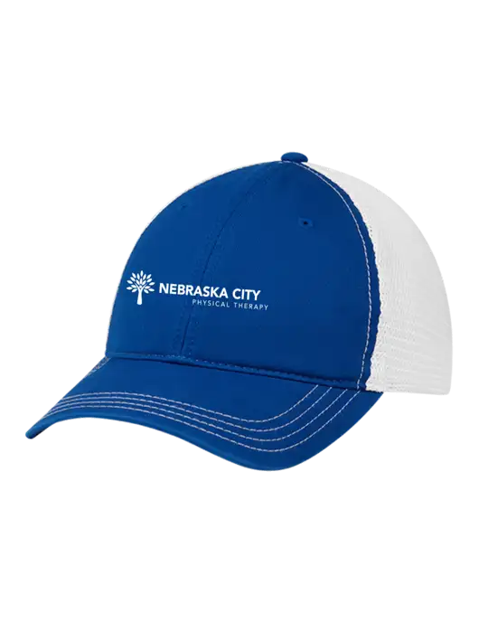 Richardson 111 Garment Washed Trucker Cap Royal w/White Mesh w/Nebraska City Logo