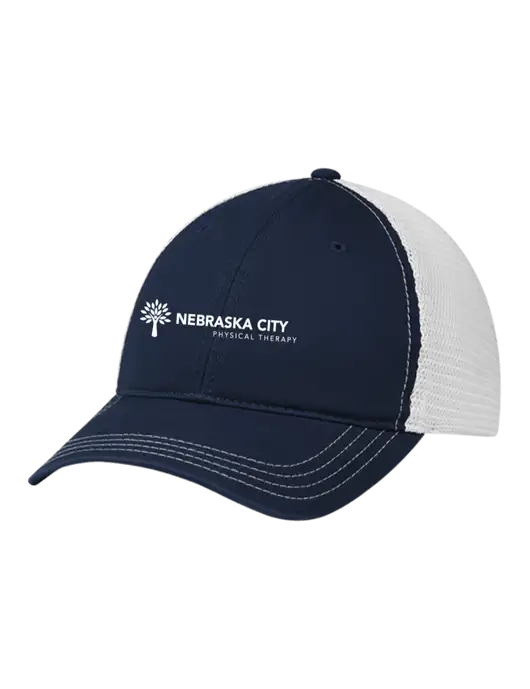 Richardson 111 Garment Washed Trucker Cap Navy w/White Mesh w/Nebraska City Logo
