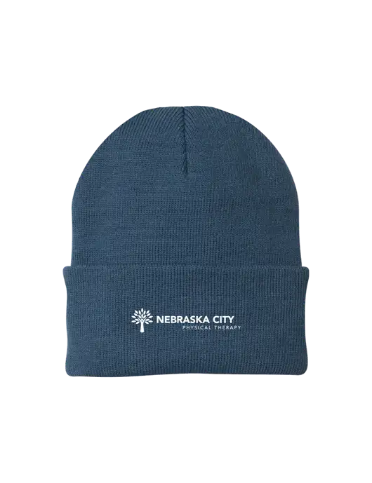 Dark Slate Knit Cap w/Nebraska City Logo