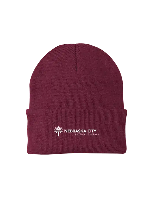 Maroon Knit Cap w/Nebraska City Logo