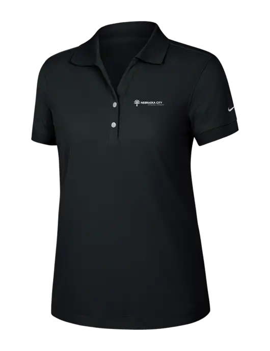 Nike Womens Dri-FIT Classic Black Polo w/Nebraska City Logo