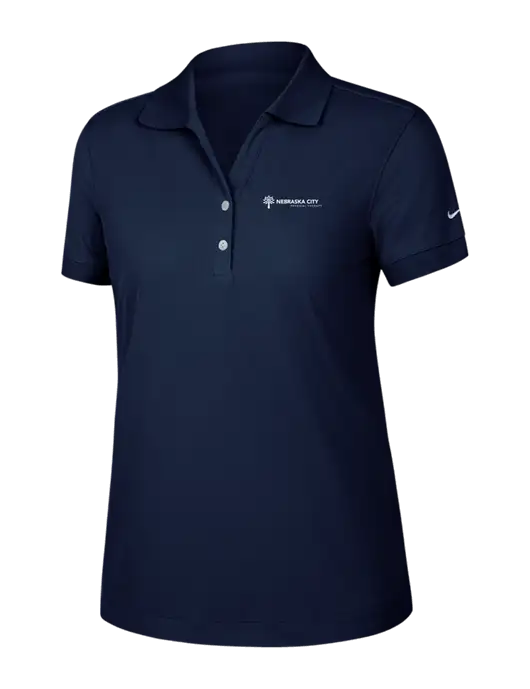 Nike Womens Dri-FIT Classic Dark Navy Polo w/Nebraska City Logo