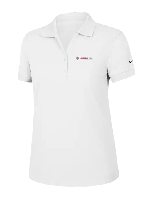 Nike Womens Dri-FIT Classic White Polo w/Nebraska City Logo