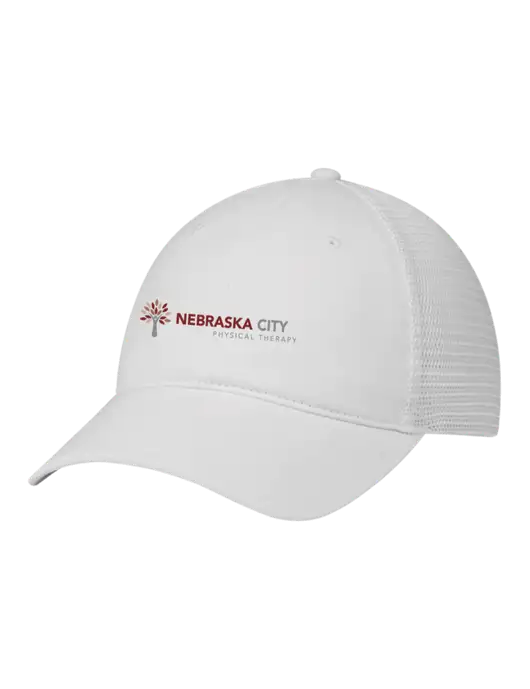 Richardson 111 Garment Washed Trucker Cap White w/White Mesh w/Nebraska City Logo