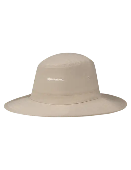 Tan Booney Sun Hat w/Nebraska City Logo