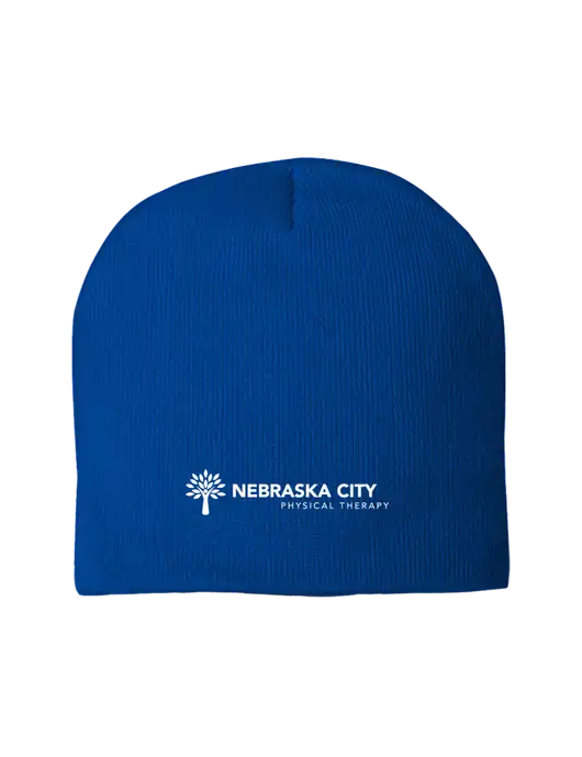 Solid Royal Element Knit Beanie w/Nebraska City Logo