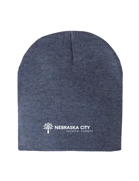 Navy Heather Element Knit Beanie w/Nebraska City Logo