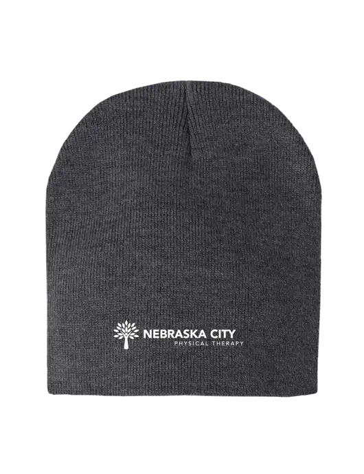 Charcoal Heather Element Knit Beanie w/Nebraska City Logo