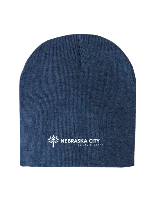 Dark Royal Heather Element Knit Beanie w/Nebraska City Logo